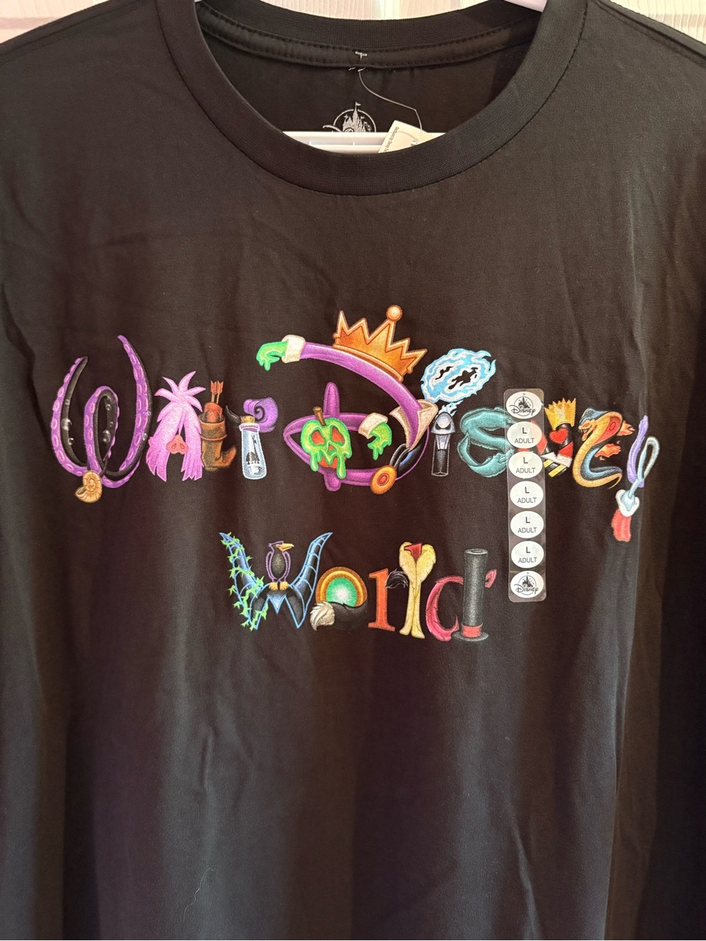 Disney Parks Walt Disney World Villains Black Unisex T-Shirt Large ππ - BNWT